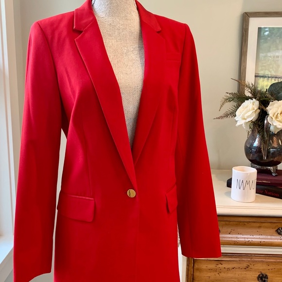 Calvin klein red blazer Clearance
